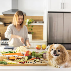 JustFoodForDogs Recette-mélange-nutritionnel etapes: cuisson guidée pour un repas équilibré.
