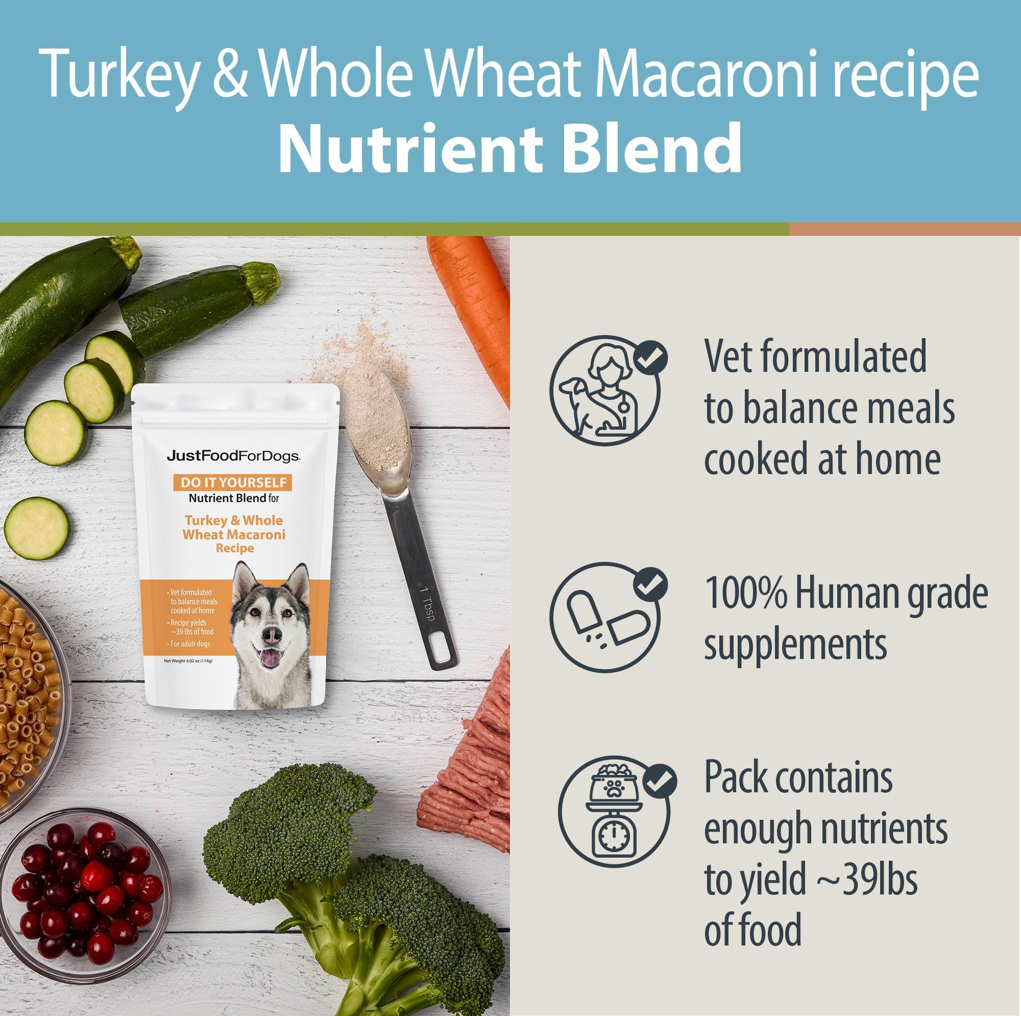 JustFoodForDogs Topper-aliment-chien-frais: ajoute hydratation et saveur.