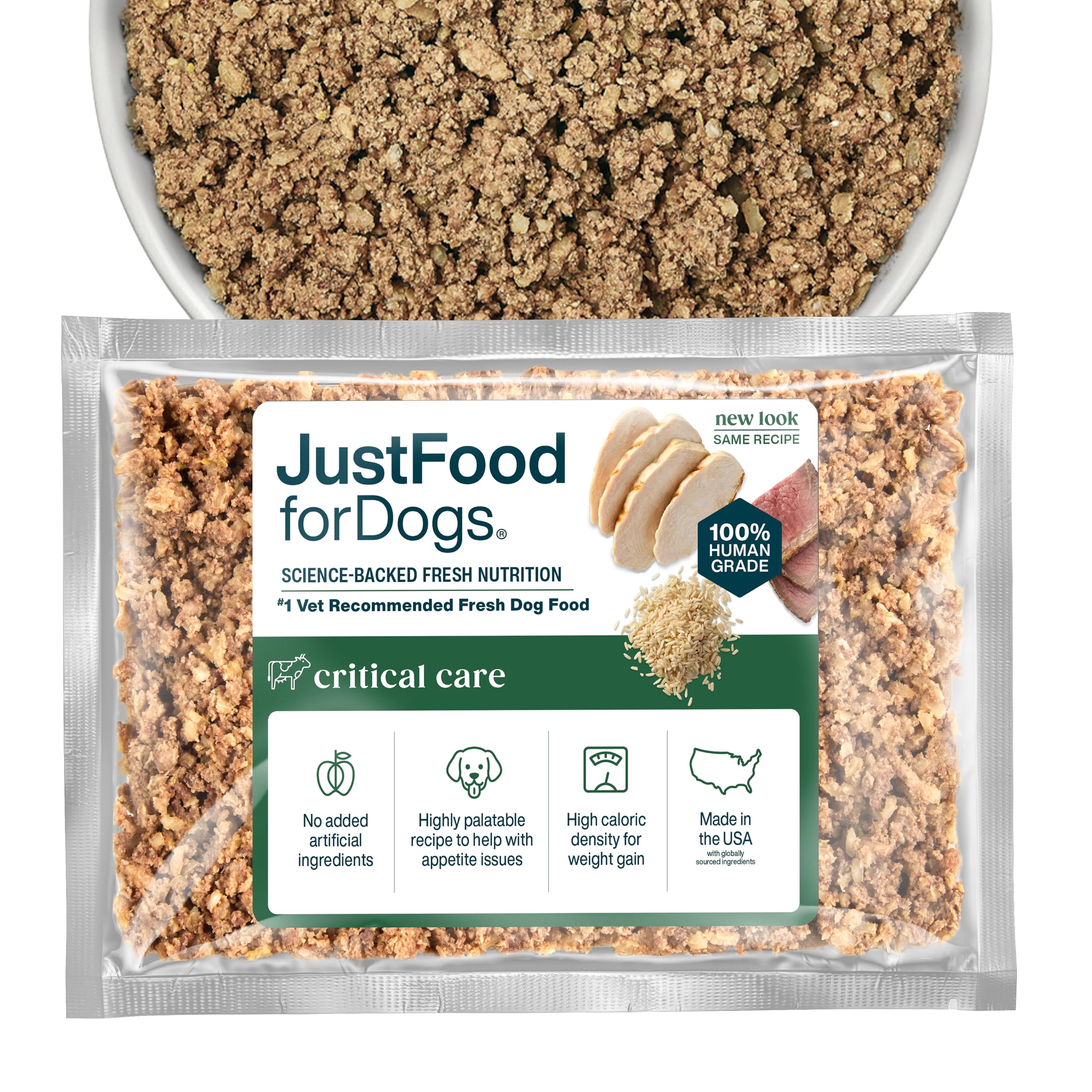 JustFoodForDogs Vet RX, emballage congelee 18oz pret-a-servir pour repas pratique.