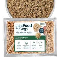JustFoodForDogs Vet RX, emballage congelee 18oz pret-a-servir pour repas pratique.