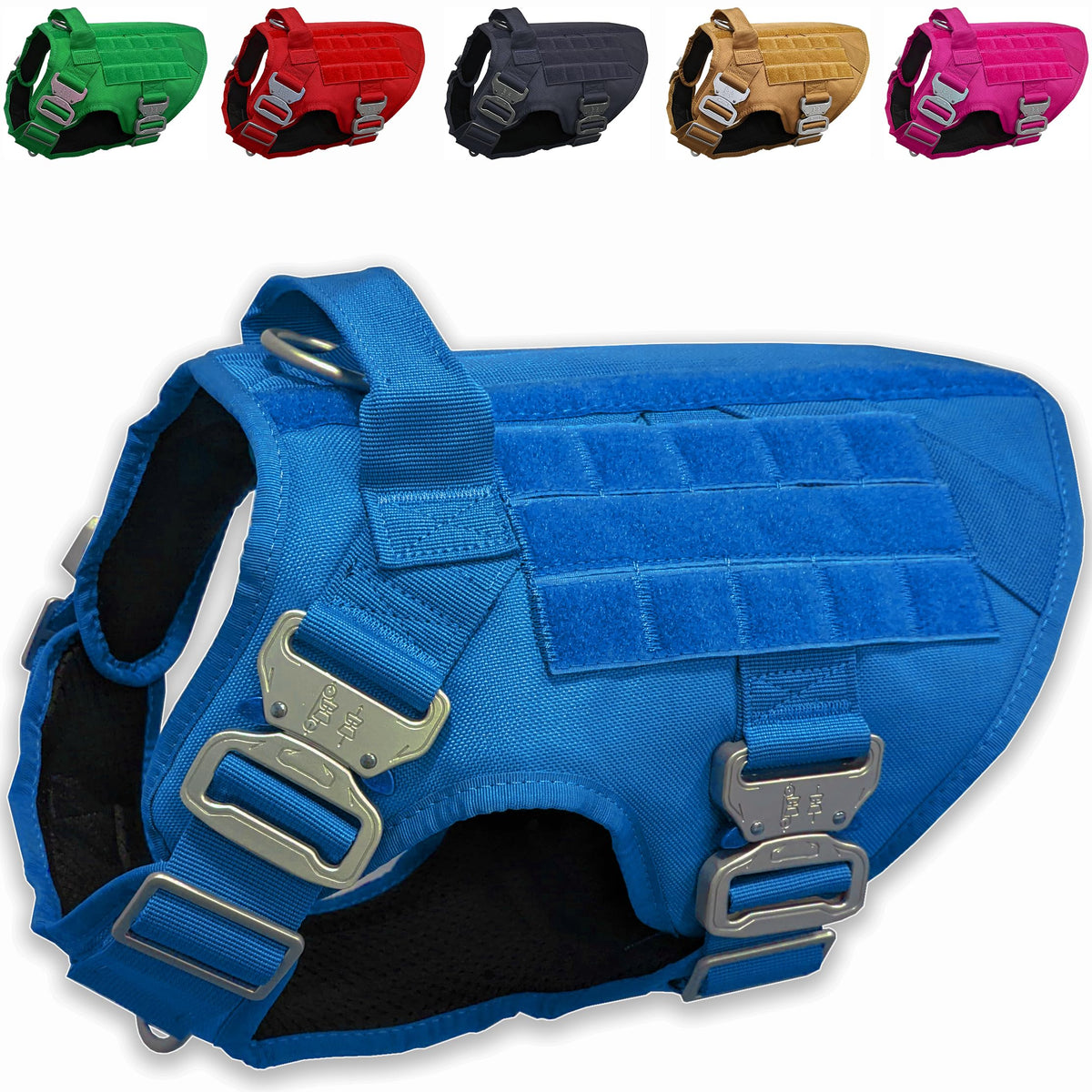 Harnais tactique JVA Pro avec boucles metalliques, traction fiable en mouvements.