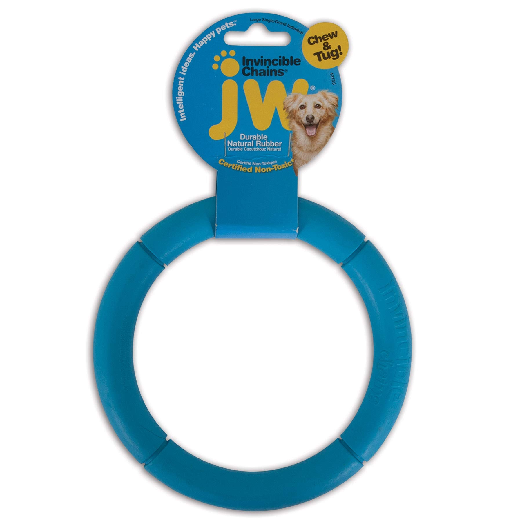 JW Invincible Chains LS – anneau simple en caoutchouc naturel, idéal pour jeux de tir et lancer.