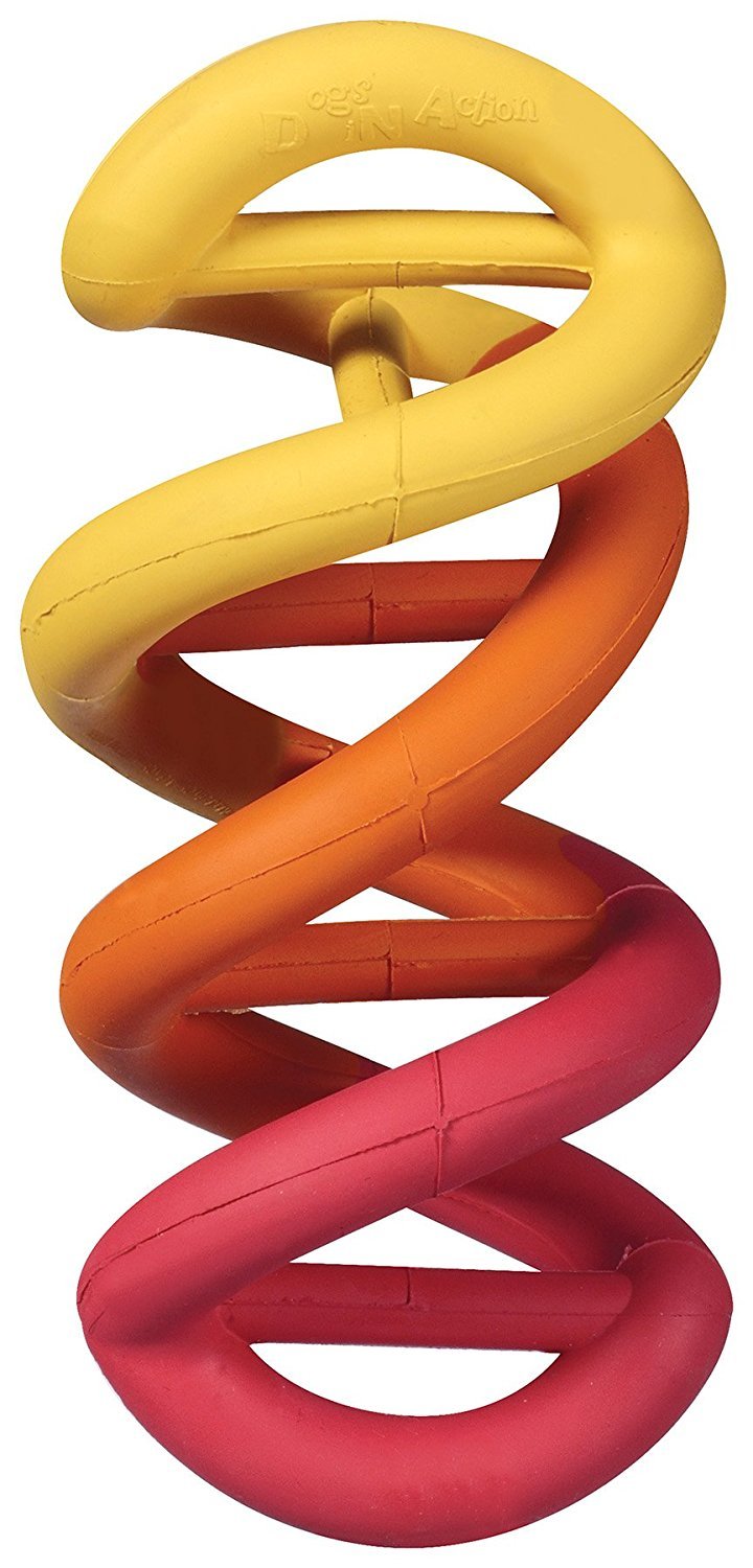 JW Dogs in Action: jouet spirale en caoutchouc pour mordiller durable et divertissant.