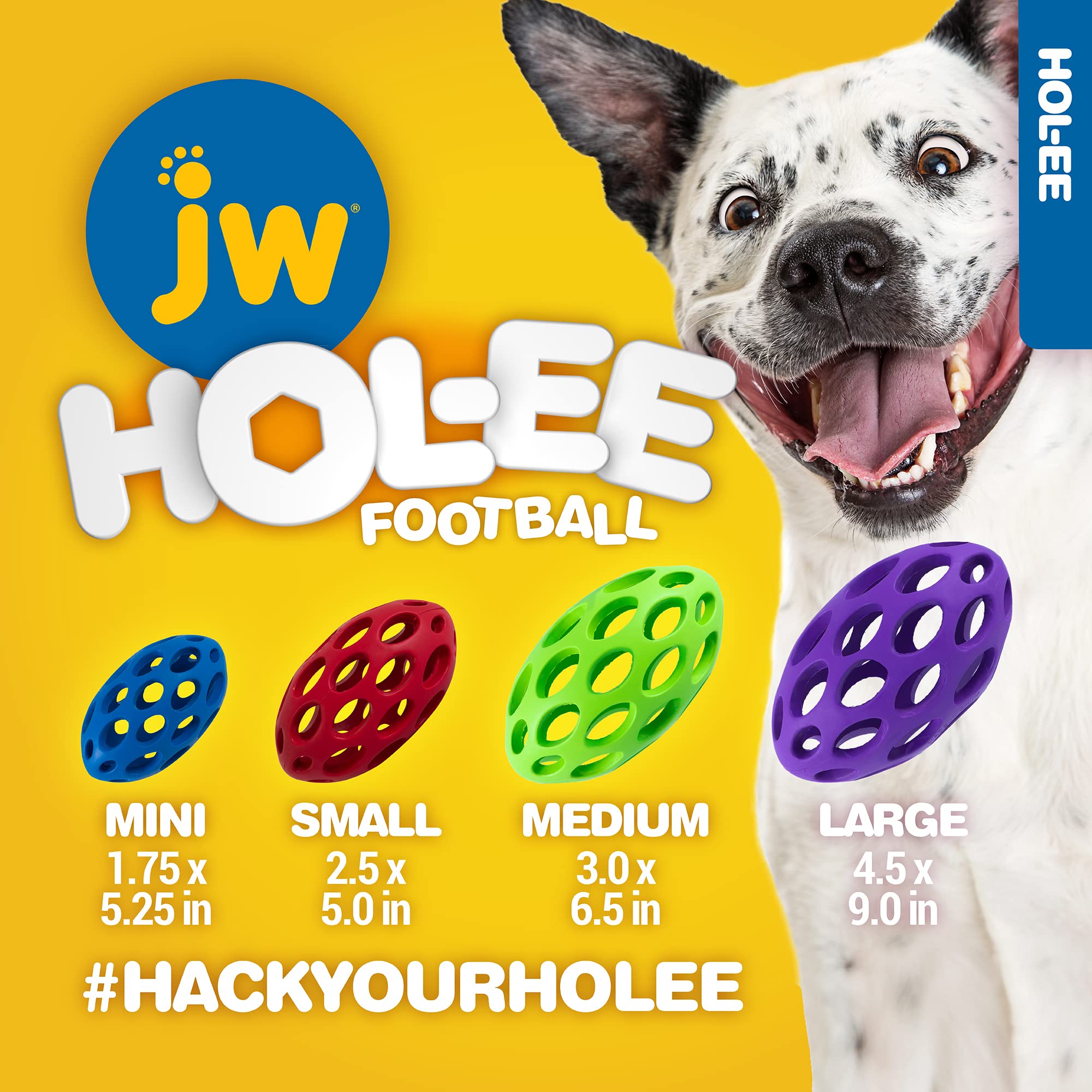 JW Hol-ee Football, caoutchouc naturel doux pour les gencives lors du jeu.