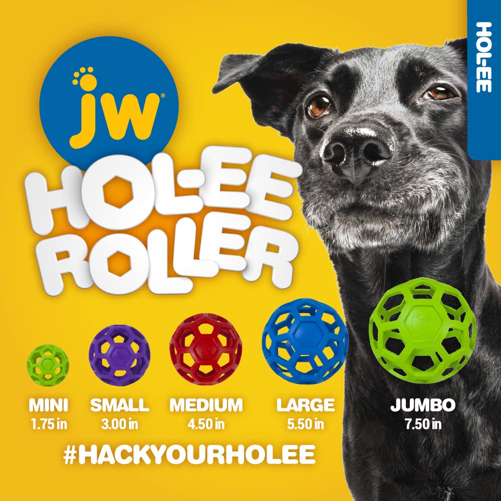 JW Hol-ee Roller jouet d’enrichissement mental : encourage la résolution d’énigmes chez le chien