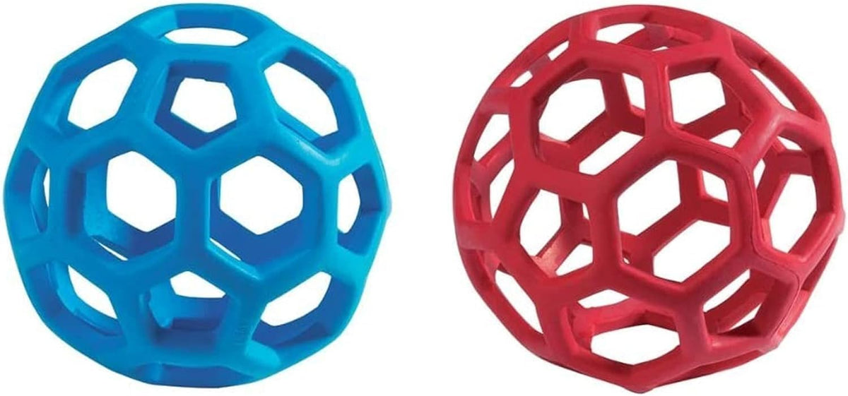 JW HOL-ee Roller, petit pack de 2, jouet en caoutchouc naturel pour chien, stimulation et jeu.
