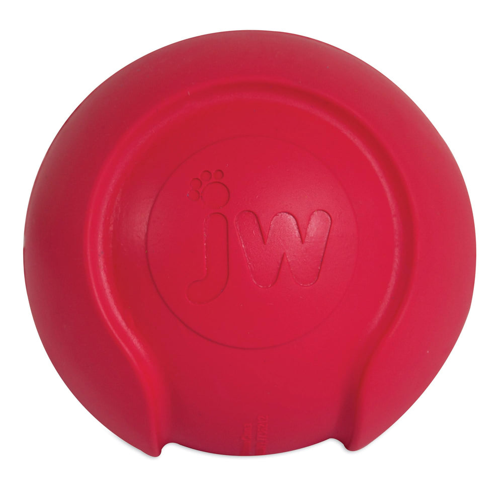 Le jouet iSqueak Bouncin Baseball de JW, idéal siffleur pour les jeux de récupération en extérieur.