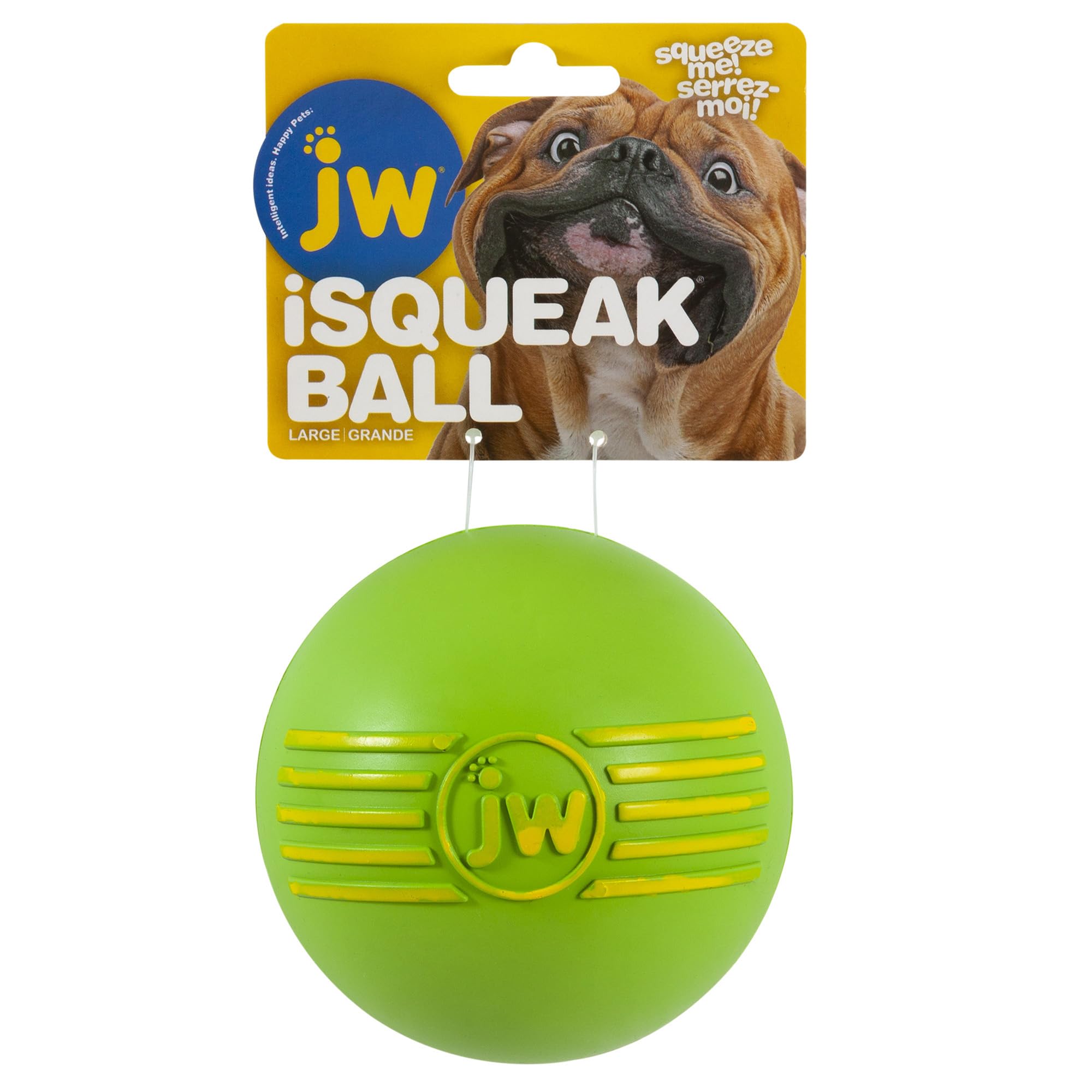 Balle JW Pet sifflement grande verte: résistance et jeu en plein air.