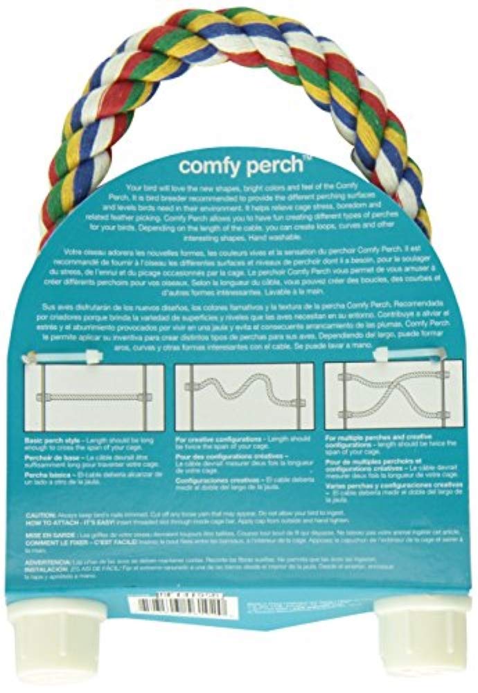 JW Pet Comfy Perch, installation horizontale ou verticale dans la cage.