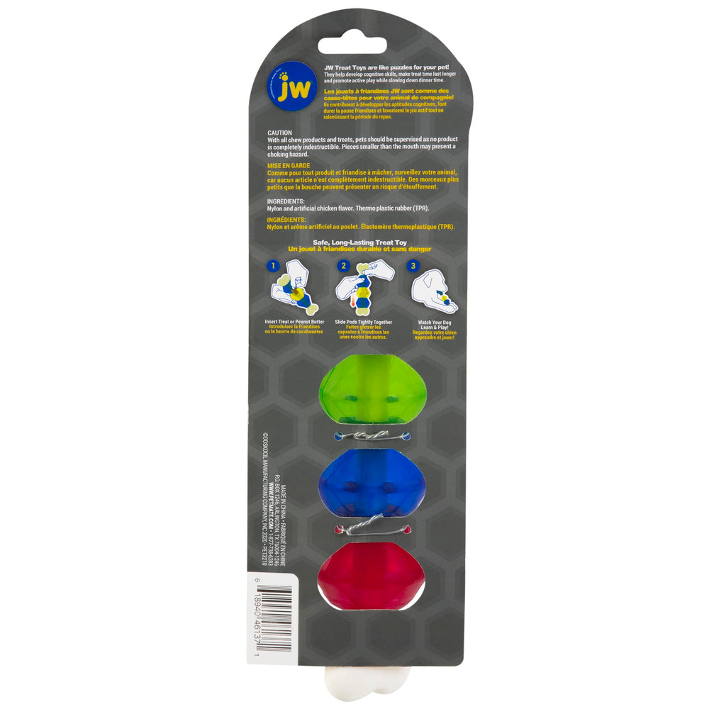 JW Pet EverTuff compartiments orange pour récompenses variées.