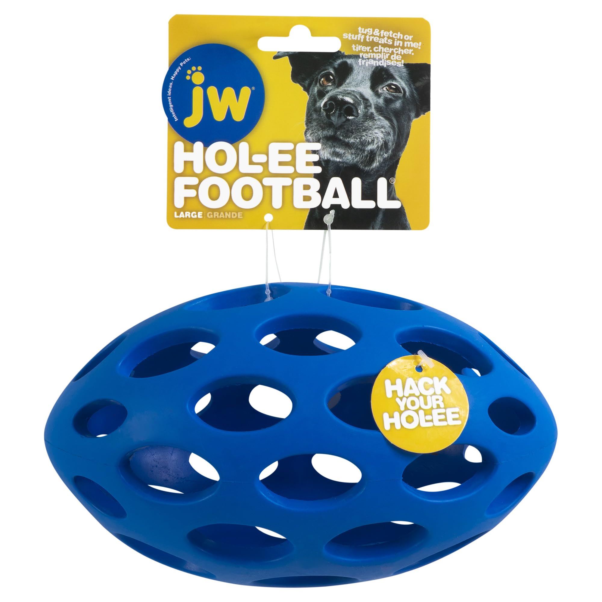 JW Hol-ee Football: balle puzzle en caoutchouc naturel, stimule l’esprit du chien.