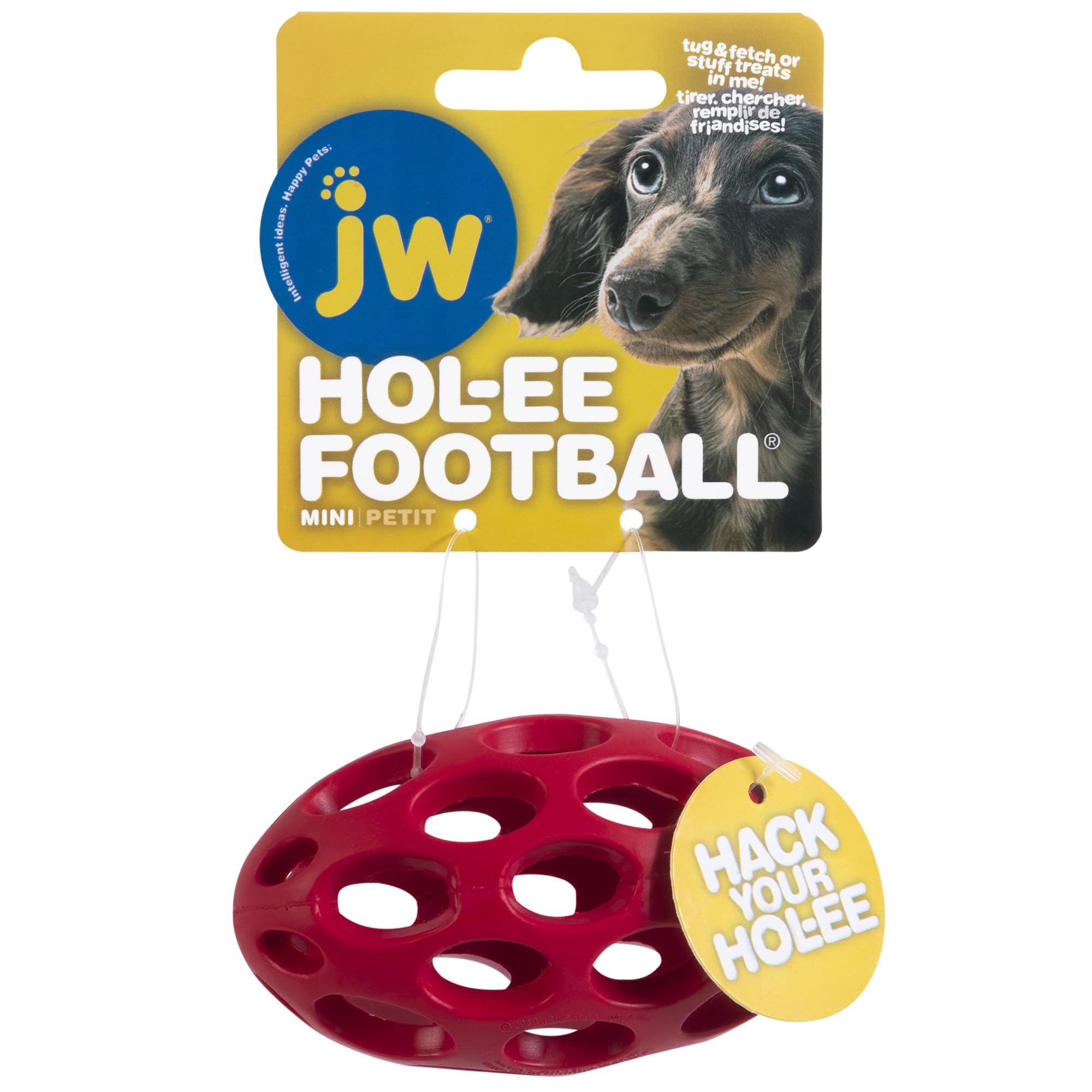 JW Hol-ee Football Mini: jouet polyvalent intérieur-extérieur pour lancer, mastiquer et encourager l'activité.