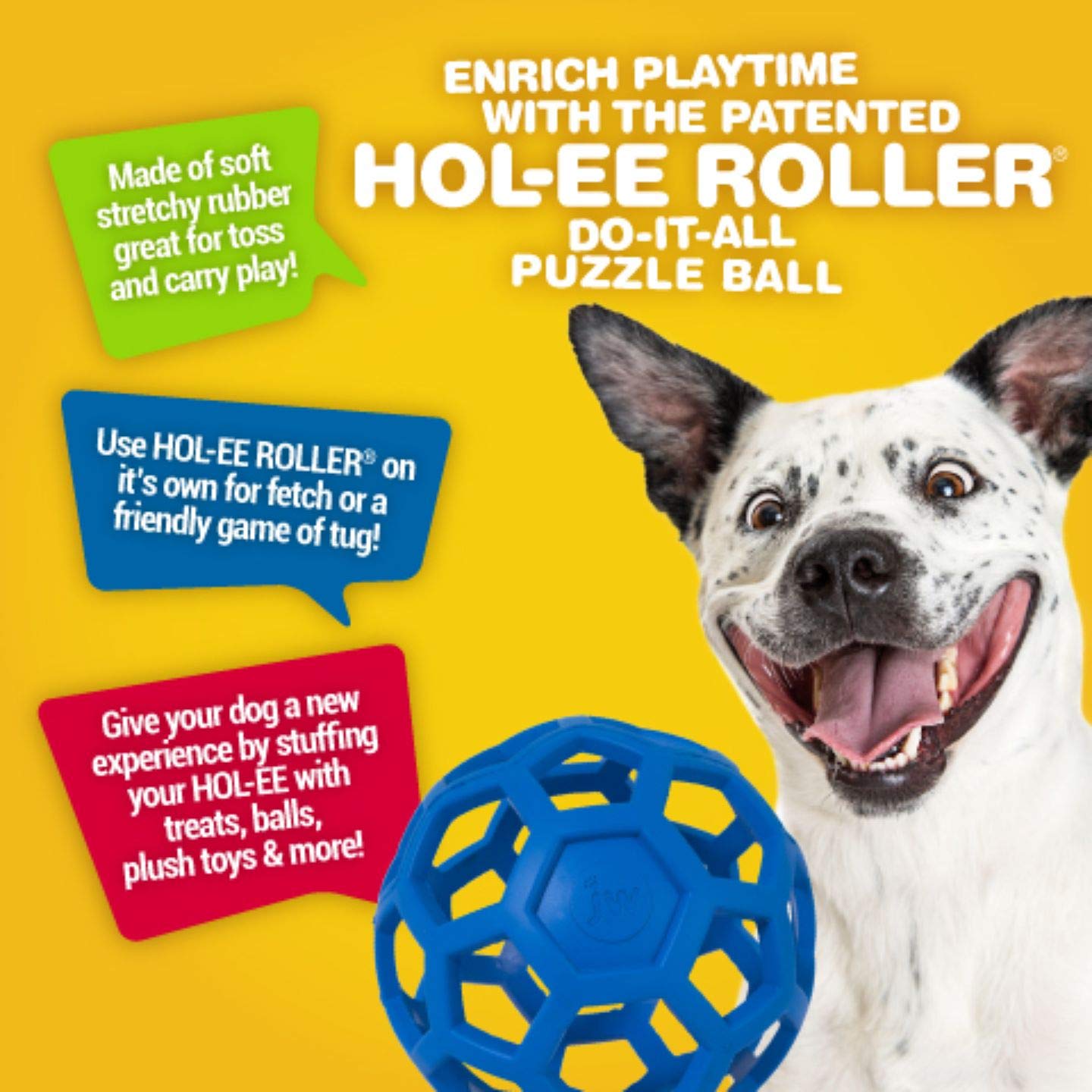 JW Pet Hol-ee Roller – jeu intérieur/extérieur pour chien, facile à lancer