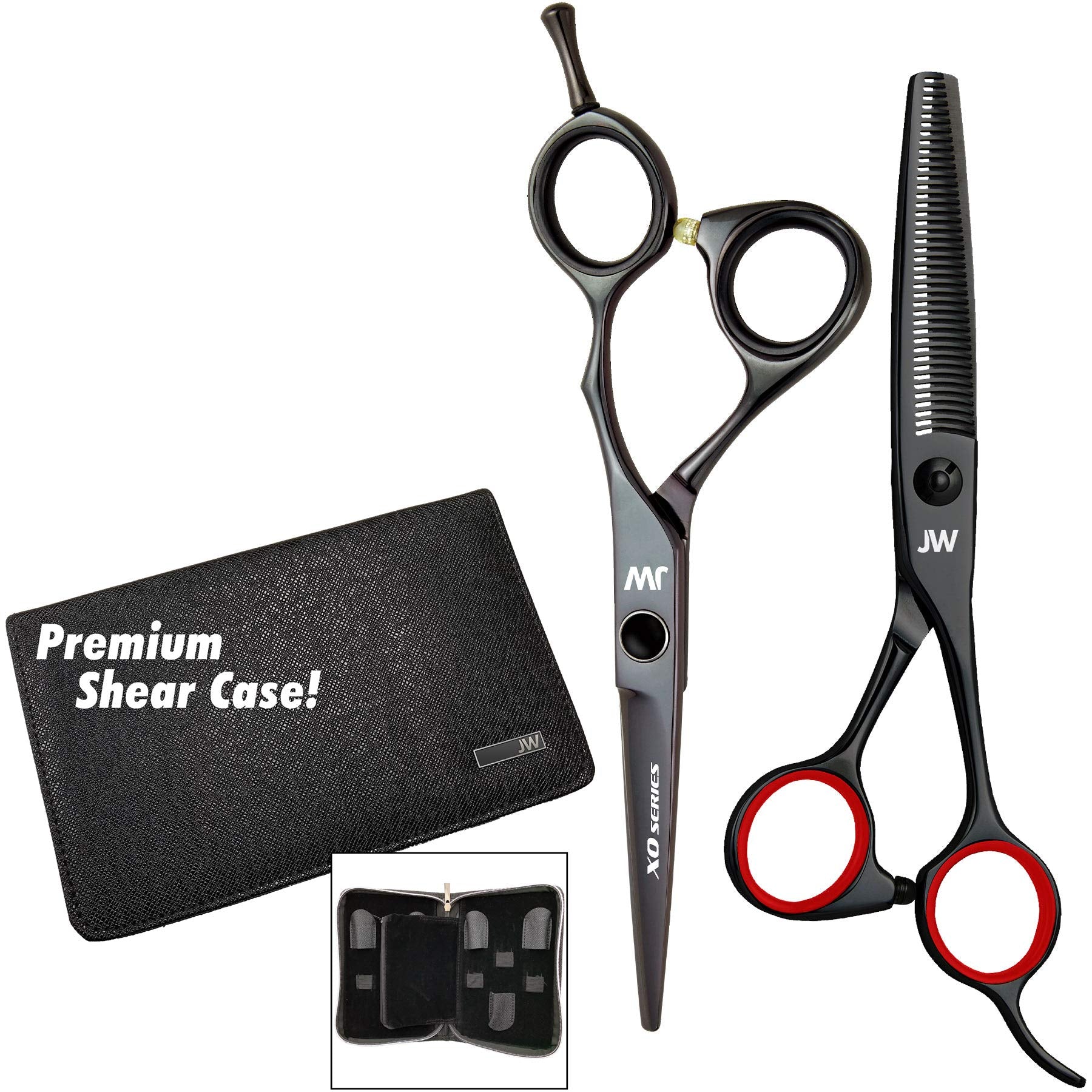 JW Shears XO: lame convexe et poignée décalée pour des coupes précises et confortables.