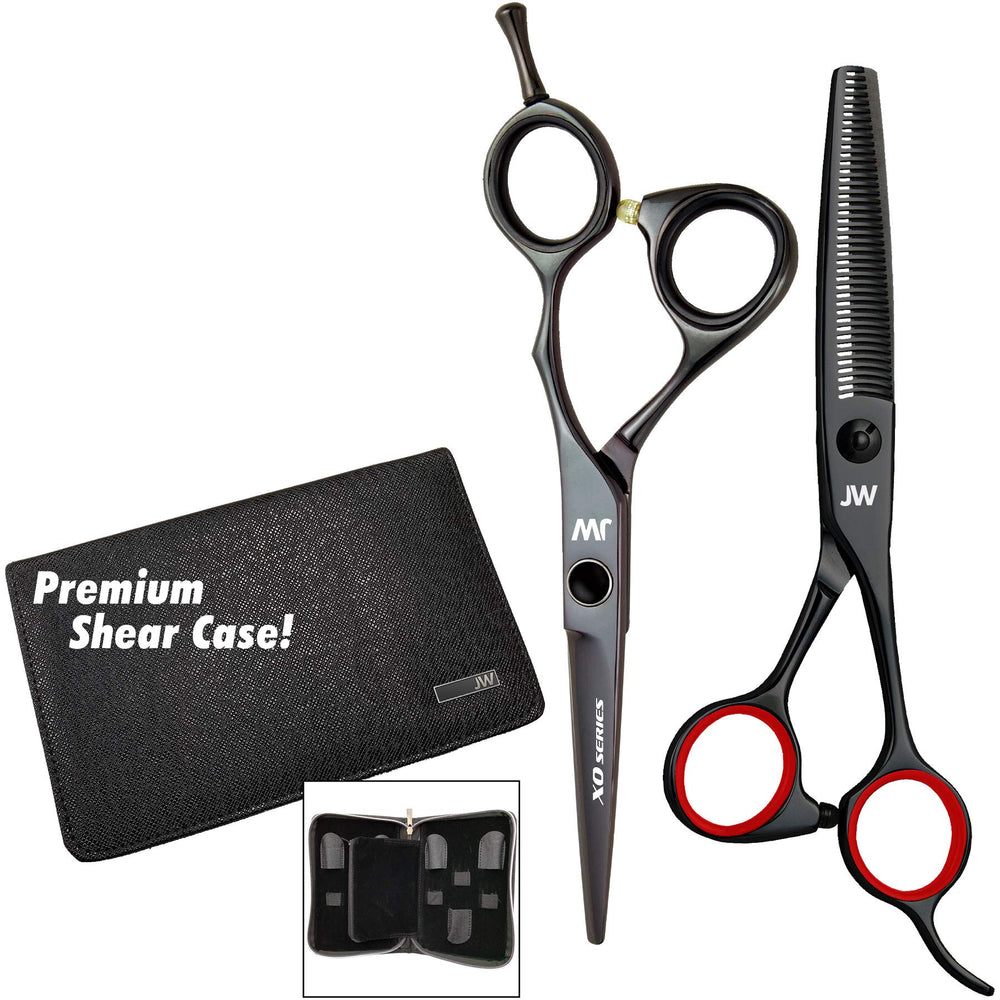JW Shears XO: lame convexe et poignée décalée pour des coupes précises et confortables.