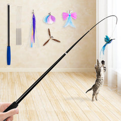 JXFUKAL Jouet chat 2 en 1 avec ressort, stimule l’instinct de chasse