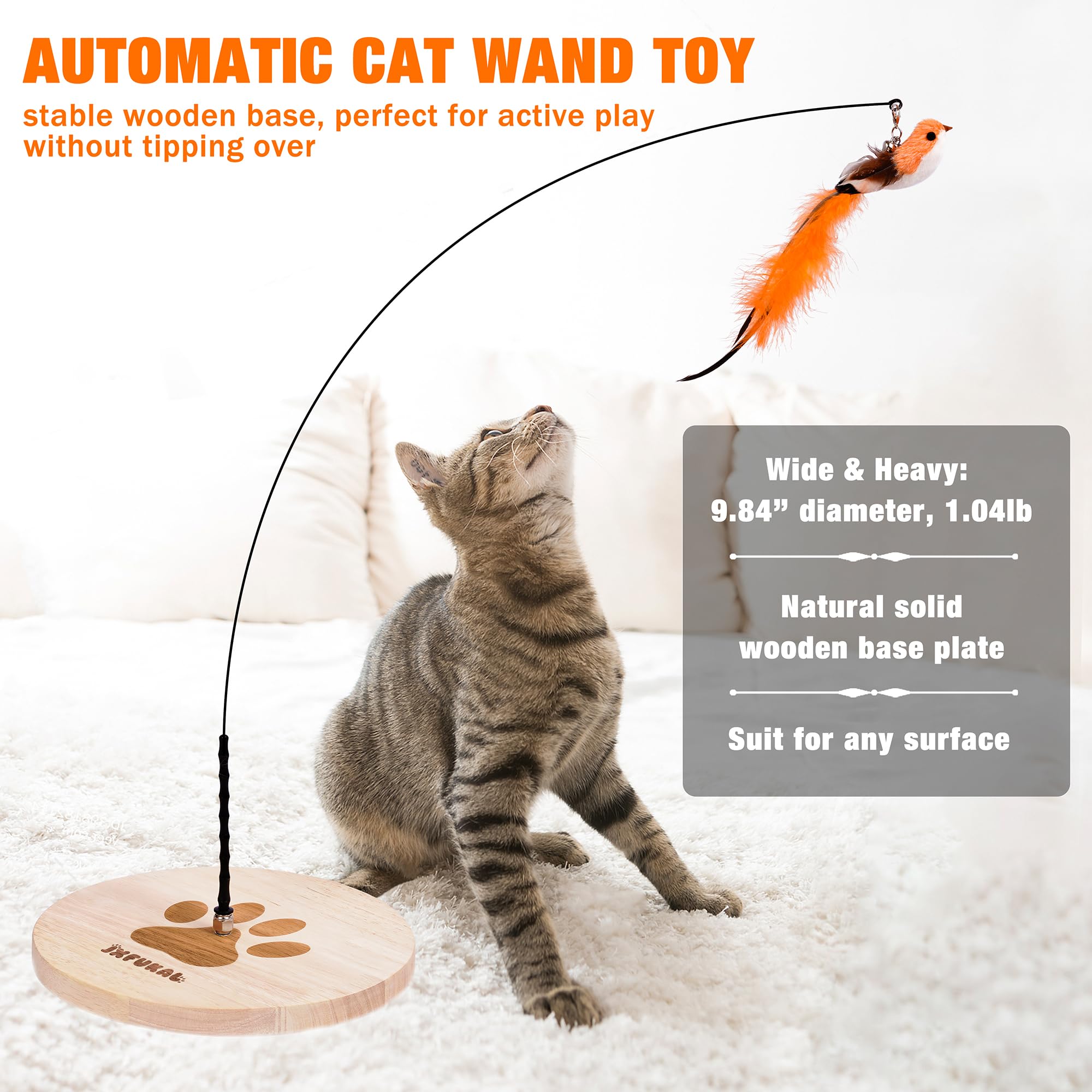 Tige chat interactif JXFUKAL, stimule l’instinct de chasse et l’exercice.