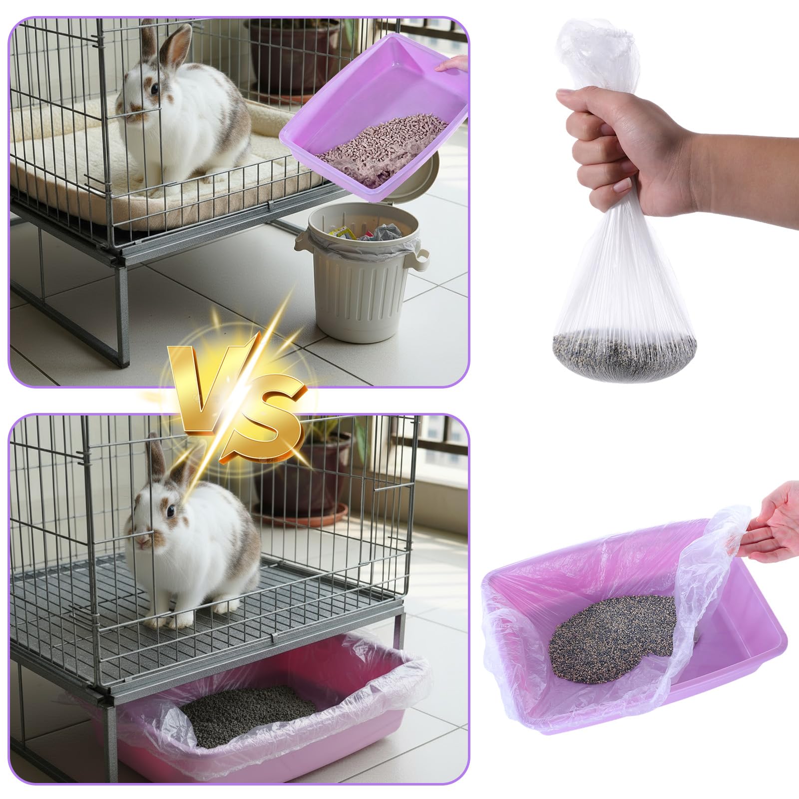 Pack de 50 doublures prêt-à-utiliser pour une cage propre.