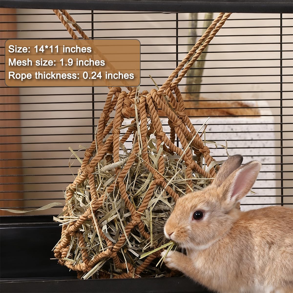 JYZXLAFF sac foin lapin crochets metalliques accrocher rapidement a la cage