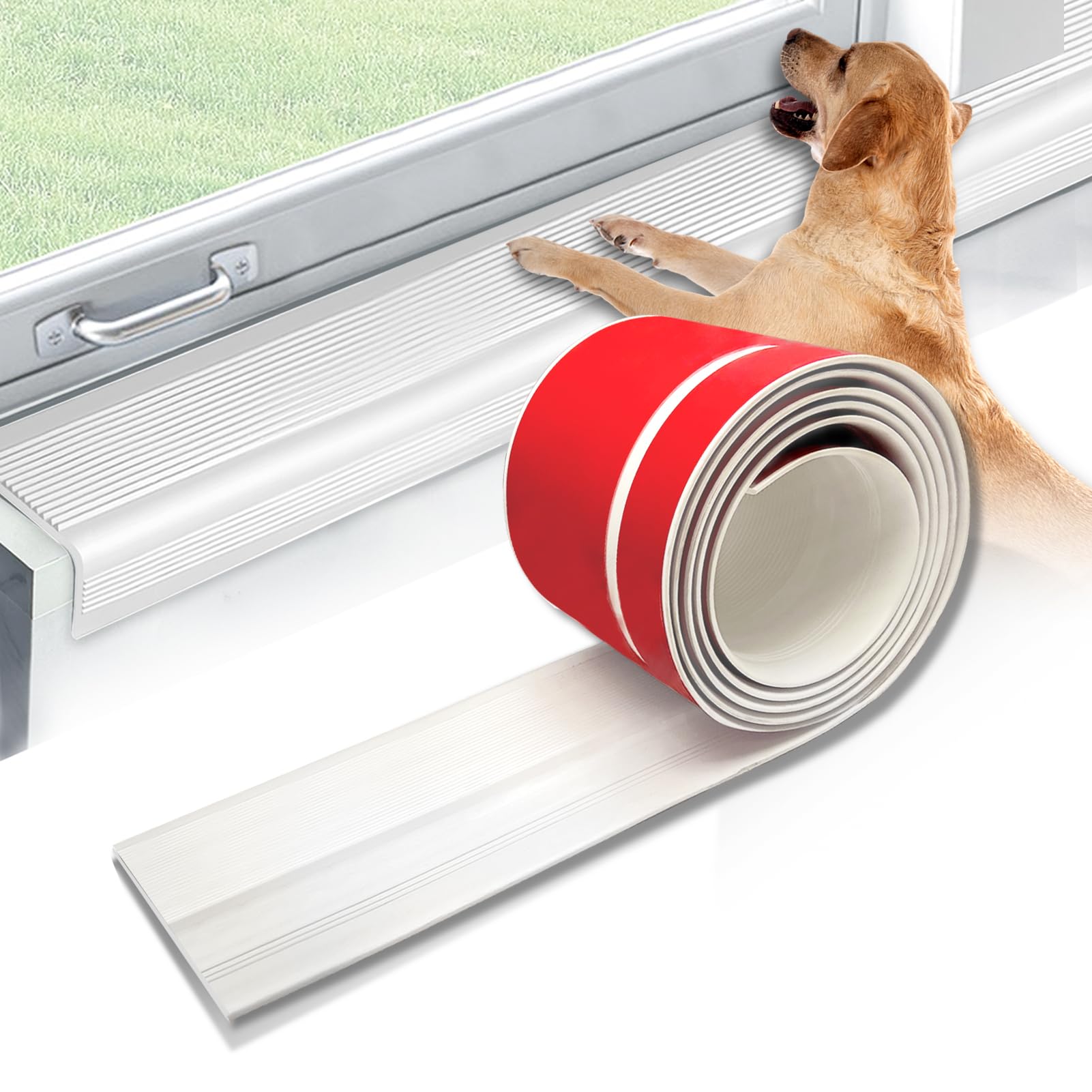 JZHLLA protège-rebord en caoutchouc L-shape, anti-griffe durable pour rebord de fenêtre.