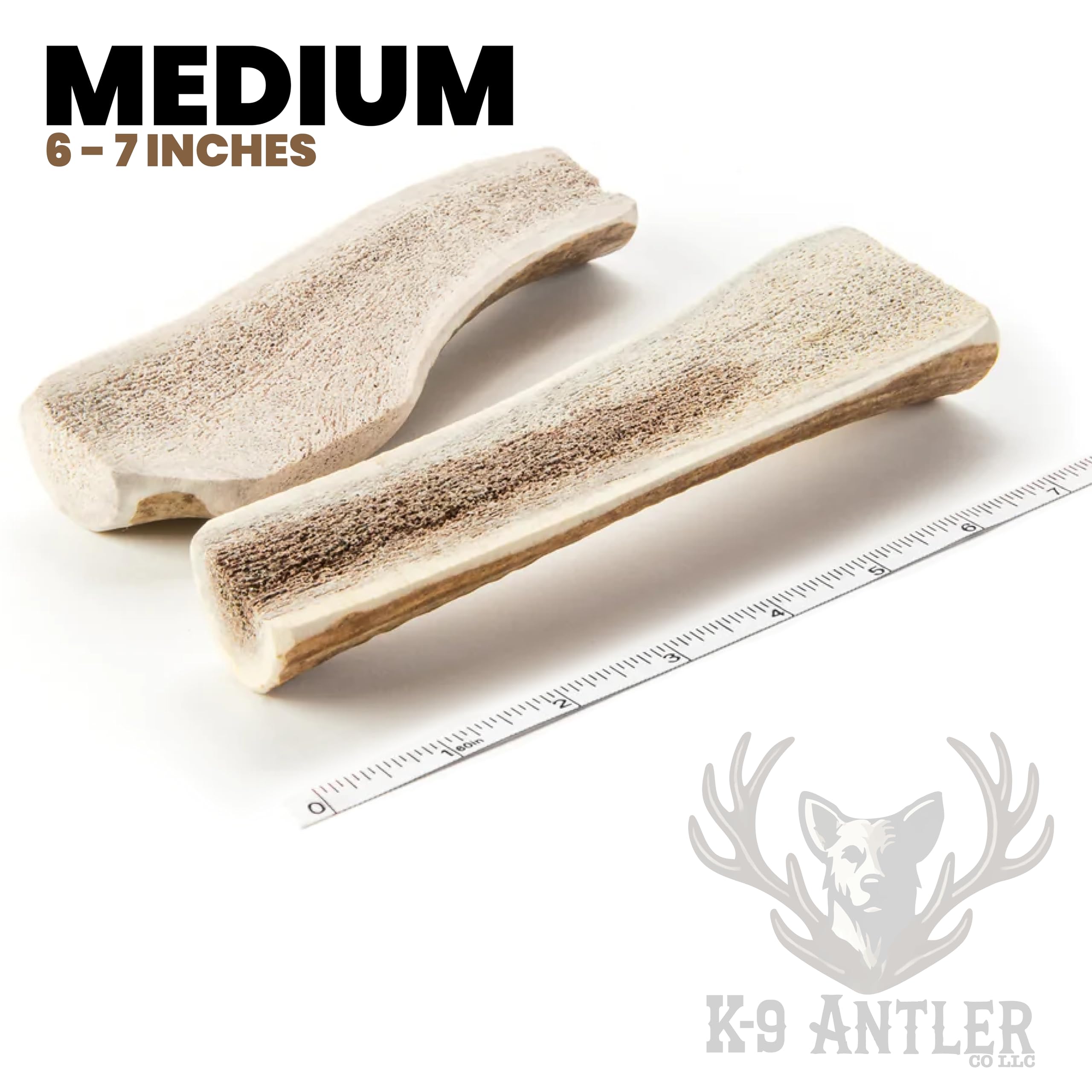 K-9 Antler Co – corne de cerf, tranche en demi, idéale pour chiots et chiens seniors.
