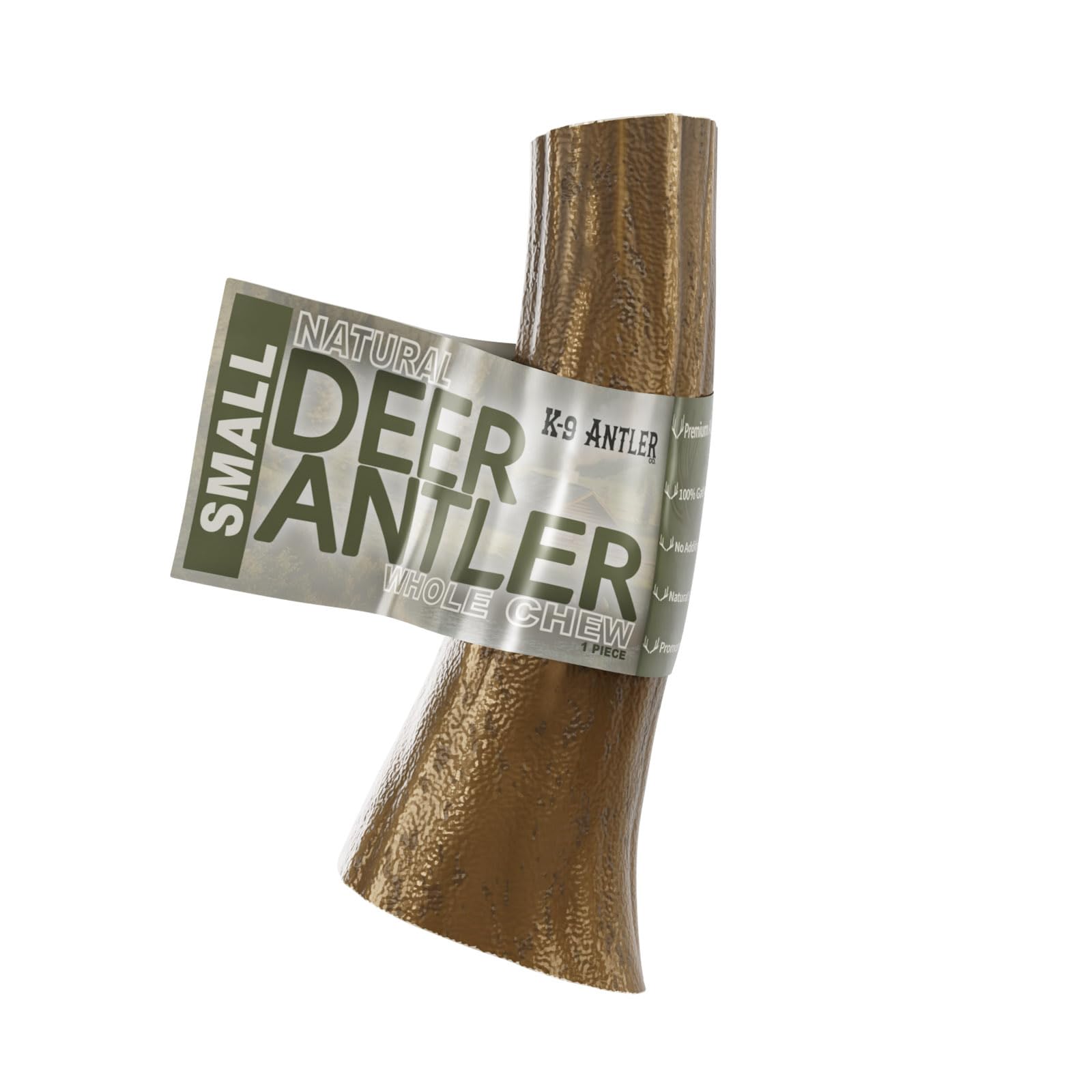 K-9 Antler Co. Cornes de cerf entières – petit format pour mâcheurs forts.