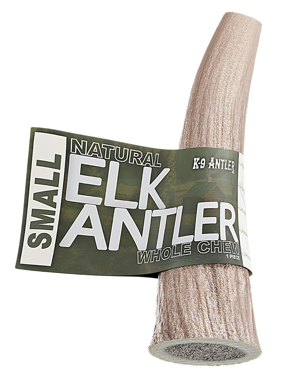 K-9 Antler Co corne d'élan petite entité entière, durable pour chiens actifs.