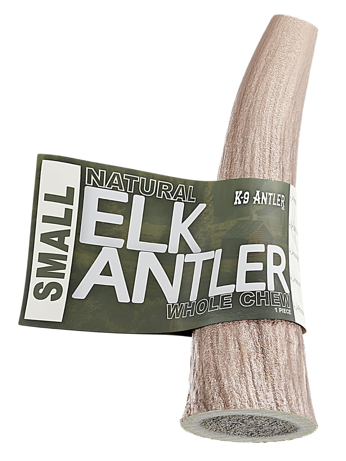 K-9 Antler Co corne d'élan petite entité entière, durable pour chiens actifs.