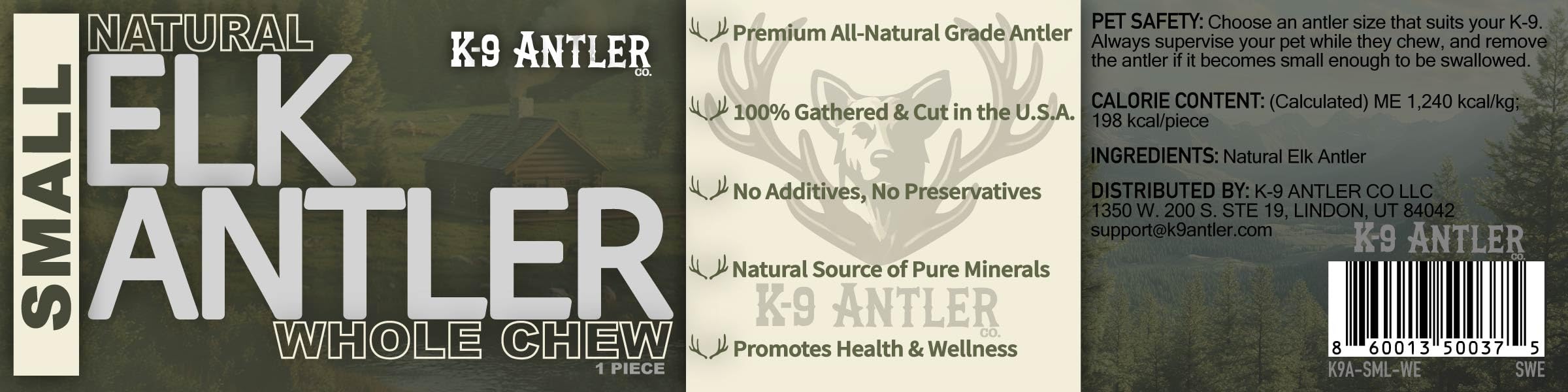 K-9 Antler Co corne d'élan petit format parfait pour chiots et seniors.