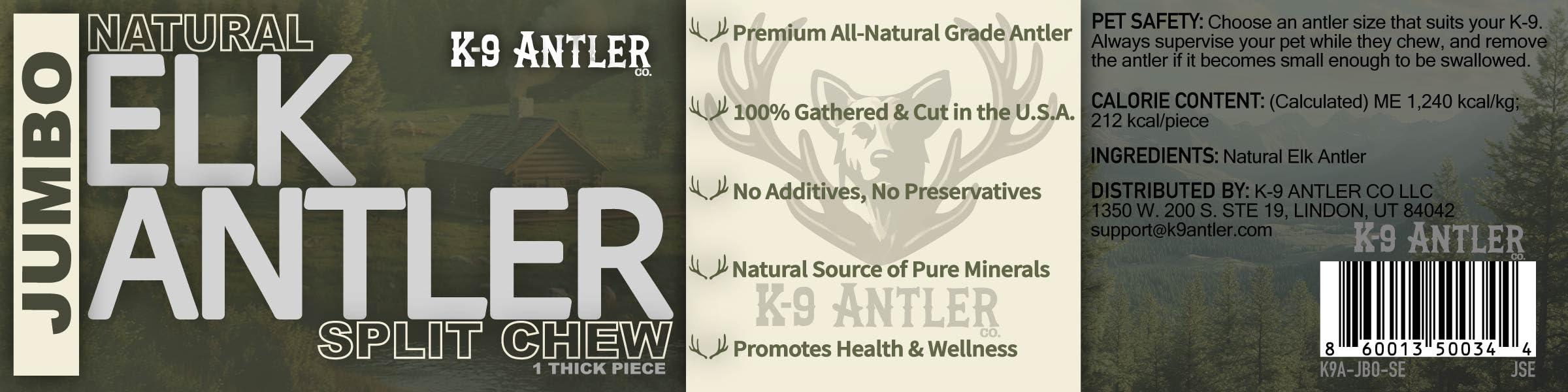 K-9 Antler Co. grand format pour chiens très volumineux comme Saint-Bernard.