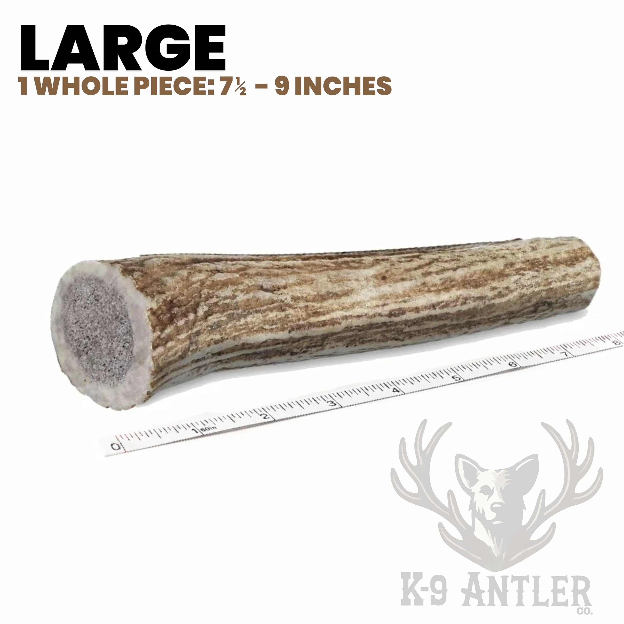 K-9 Antler Co. os de cerf entier avec moelle, mordeurs forts apprécient.