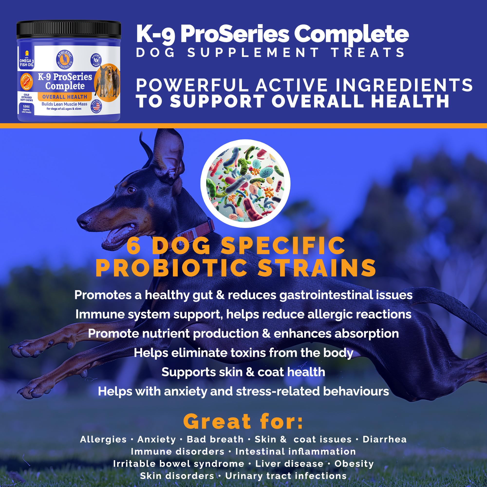 K-9 ProSeries Complète Santé Canine – Probiotiques et Bien-être