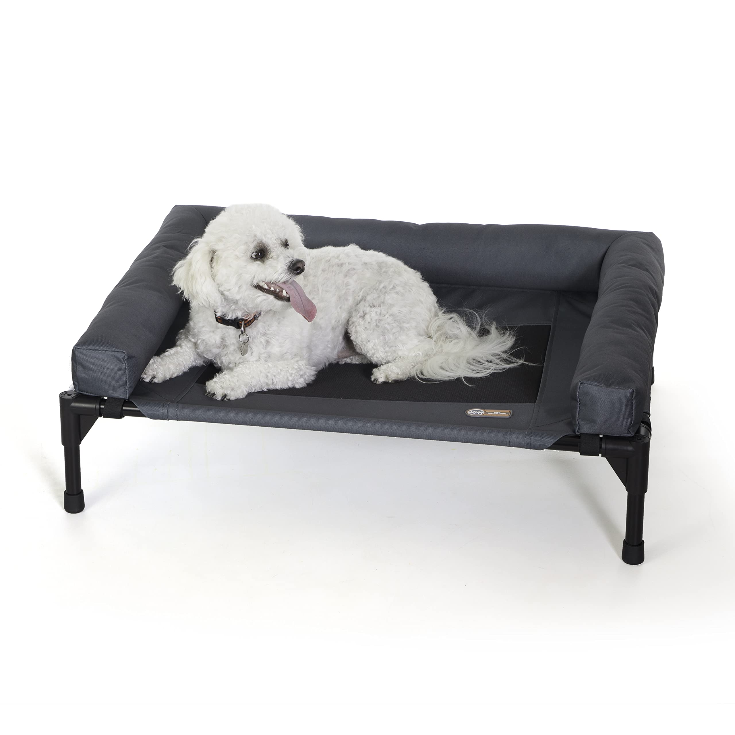 K&H Pet Cot avec oreiller-rembourré pour plus de confort extérieur.