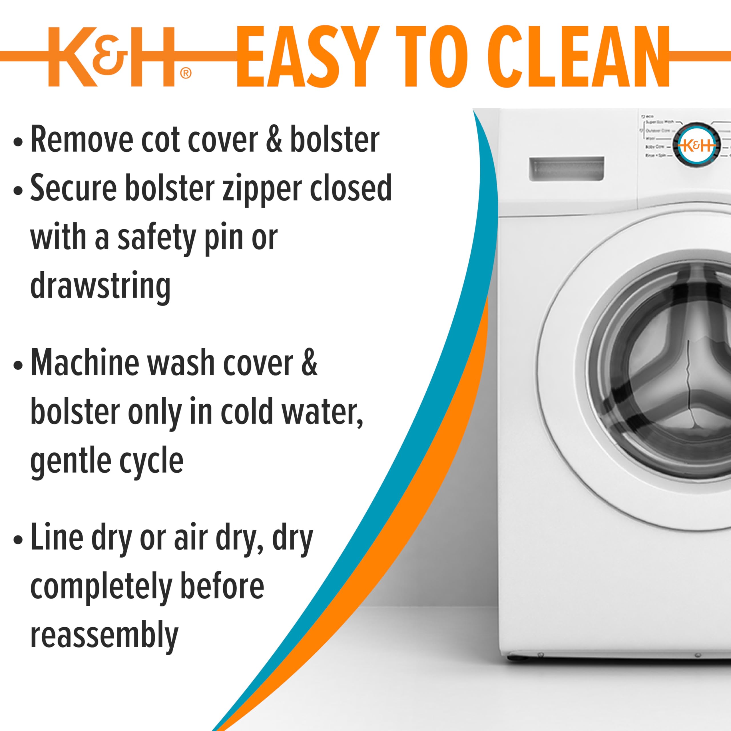 K&H Pet Cot: cadre métallique léger et robuste supportant le poids.