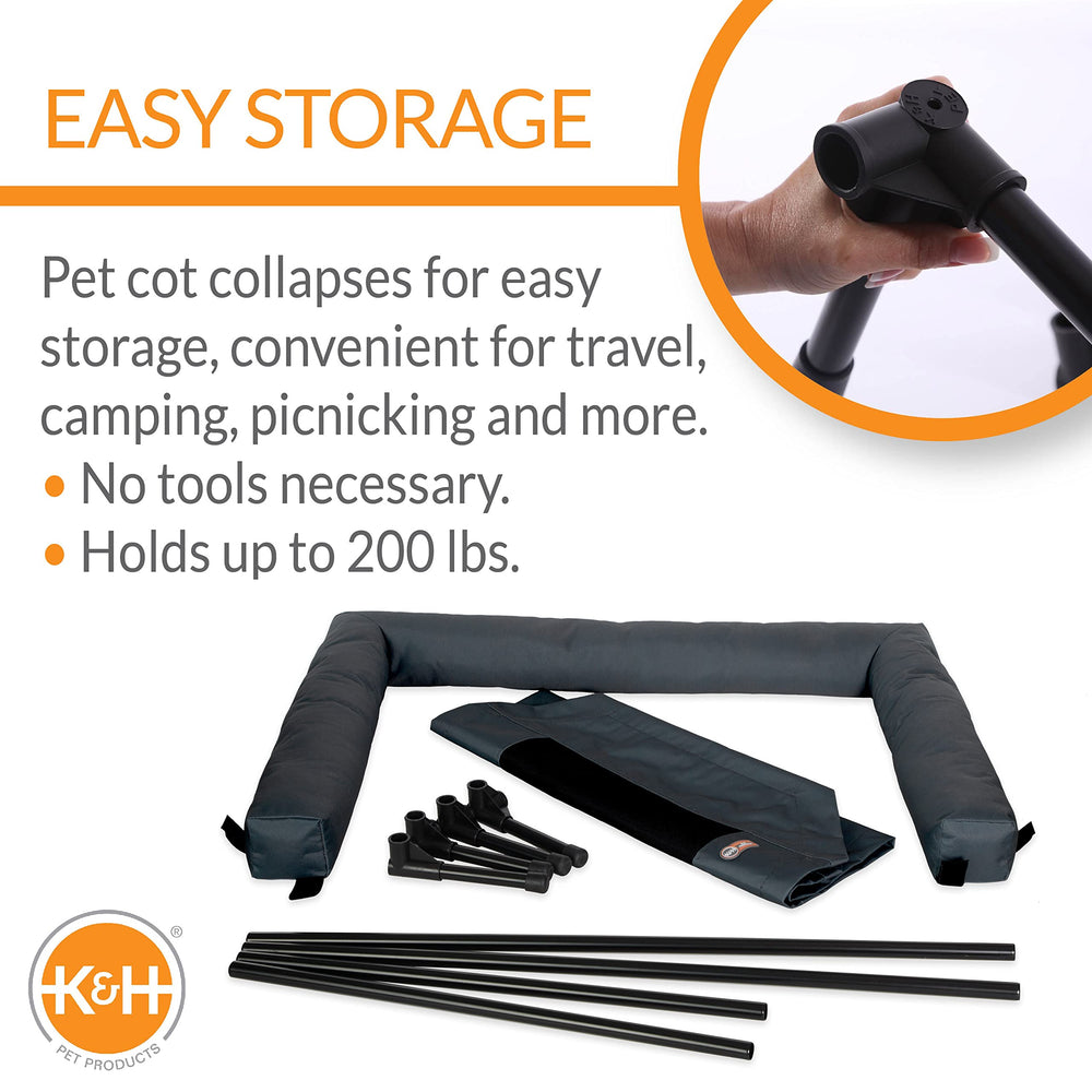 K&H Pet Cot: tissu imperméable et maillage respirant.