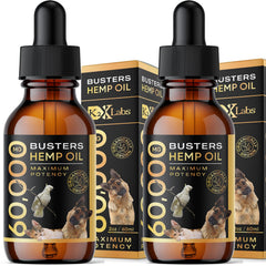 Flacon Buster K2xLabs, huile de chanvre 60 ml, soutien articulations chiens et chats.
