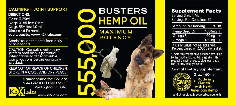 Ensemble Buster huile chanvre 60ml, format économique.