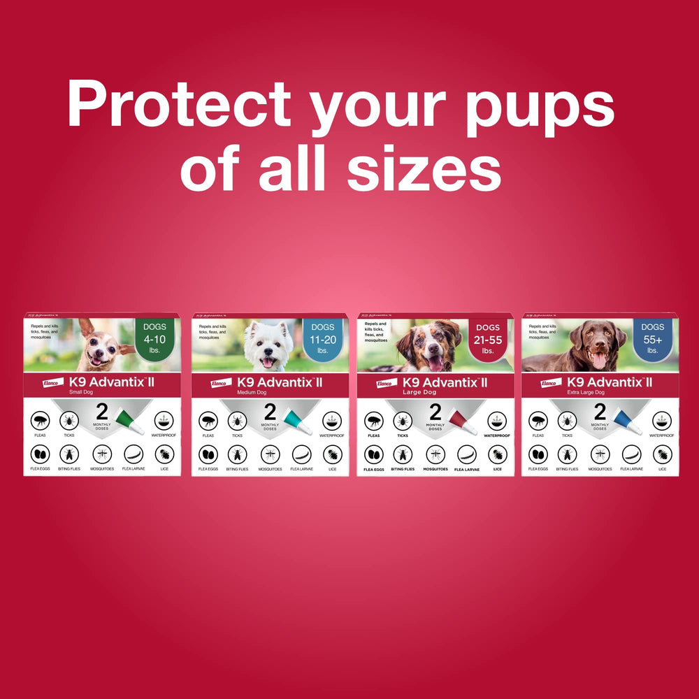 K9 Advantix II routine simple de protection parasitaire pour chien moyen