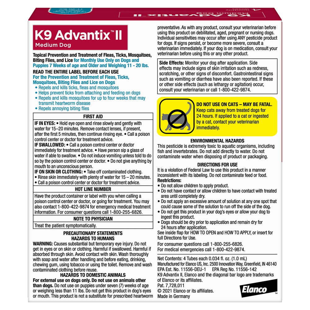 K9 Advantix II – application sur la peau du chien moyen, démarrage rapide.