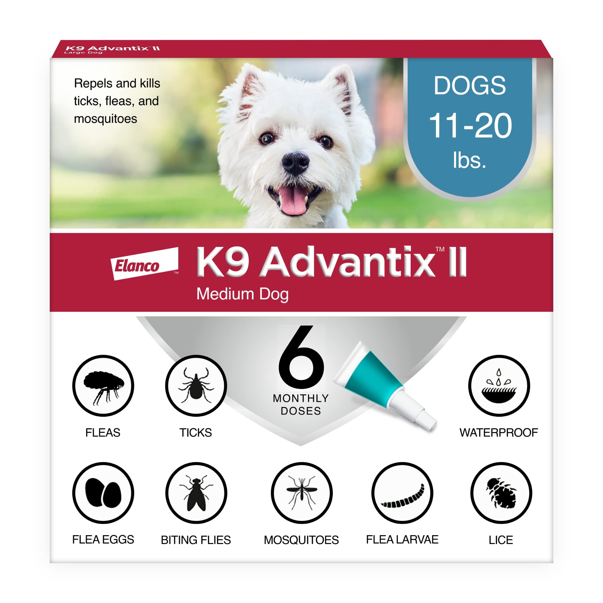 K9 Advantix II pour chien moyen: application topique rapide et efficace