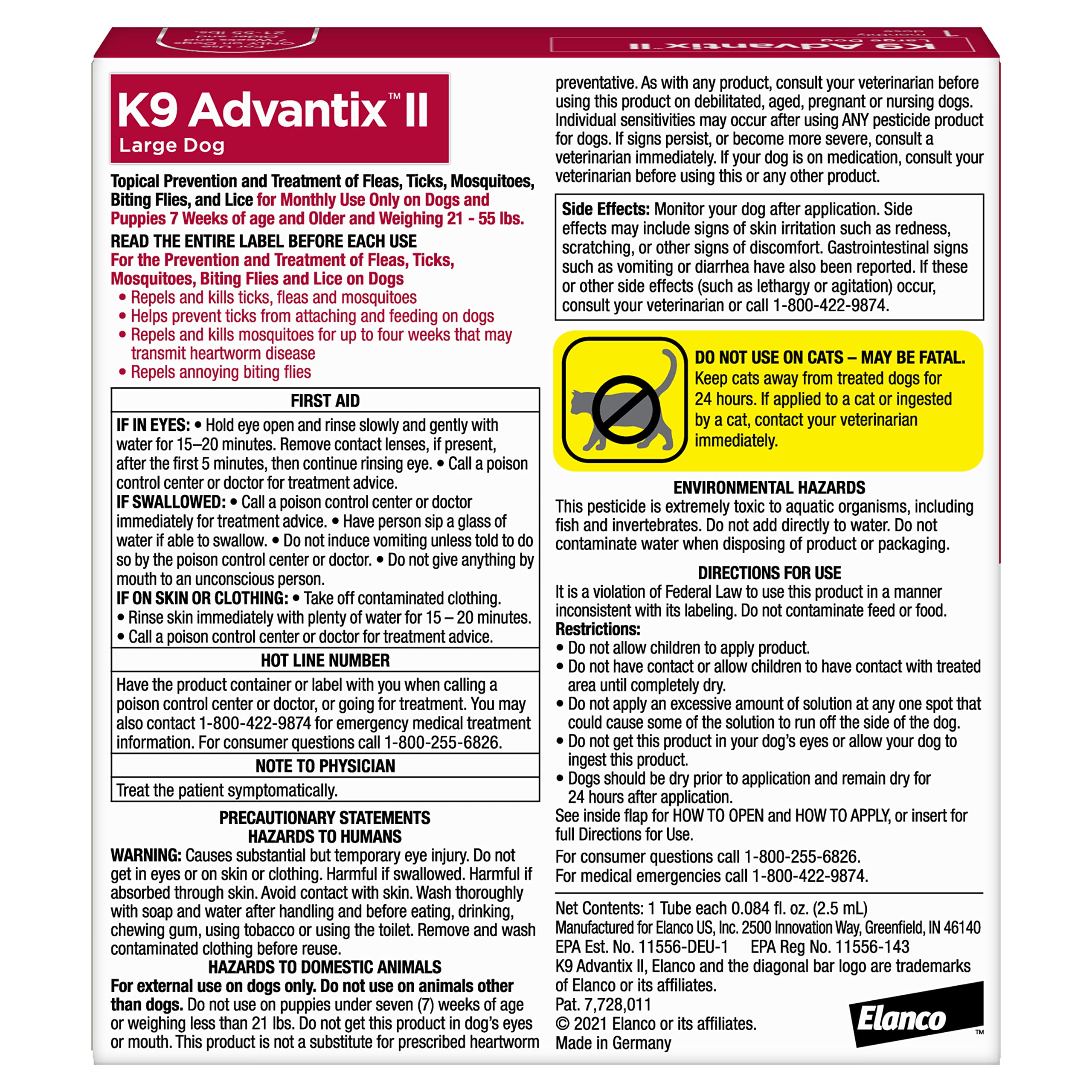 K9 Advantix II Grand Chien — flacon pipette prêt à l’emploi.