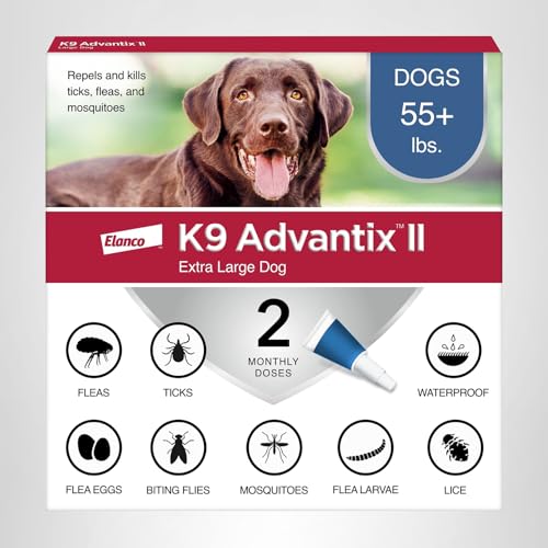 K9 Advantix II XL – usage intérieur et extérieur pour grands chiens.