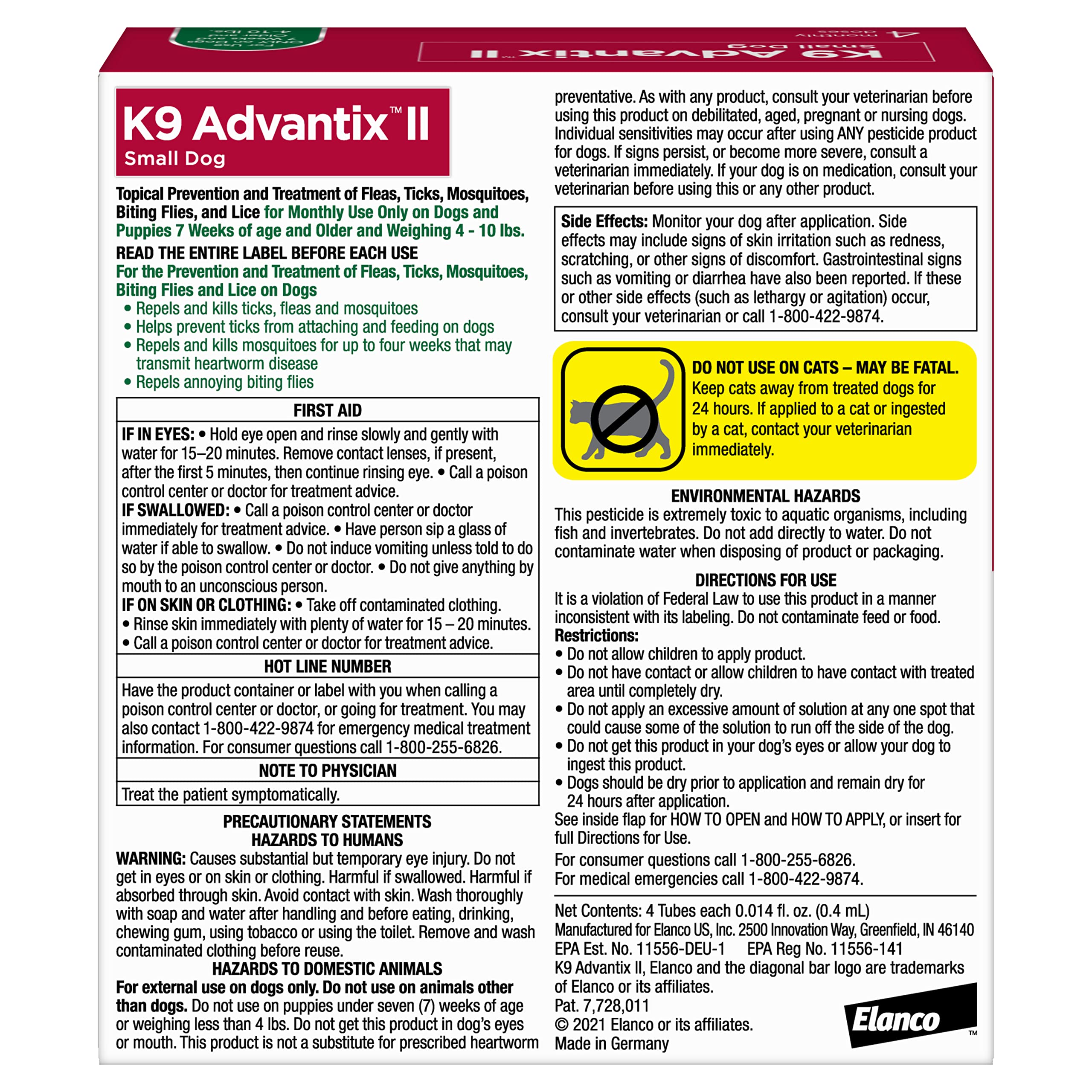 K9 Advantix – emballage clair pour une utilisation sécurisée.