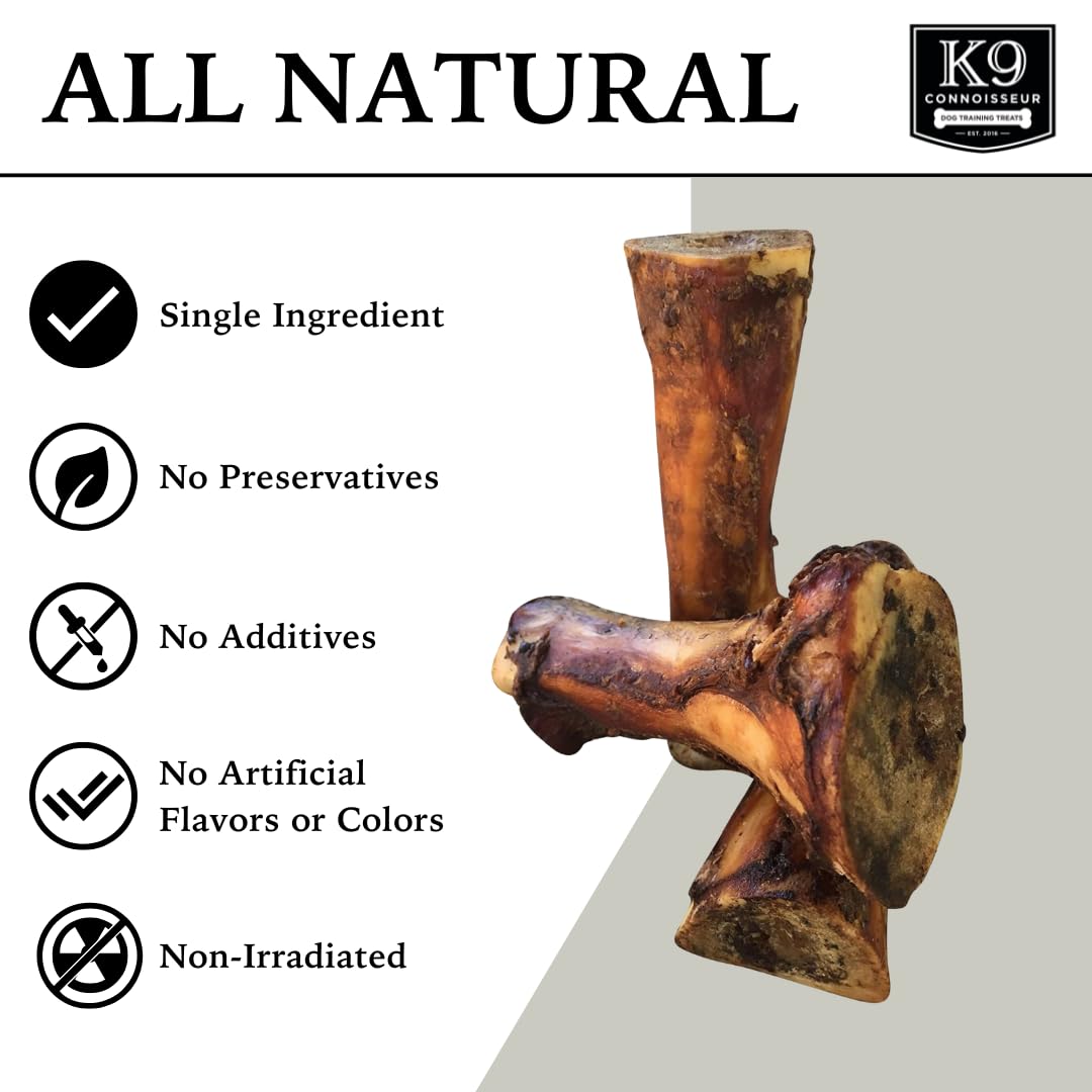 Chien mâchant un os à moelle K9 Connoisseur, longue durée.