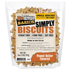 K9 Granola Factory Simply Biscuits Peanut Butter — biscuit croquant pour chien, récompense idéale.