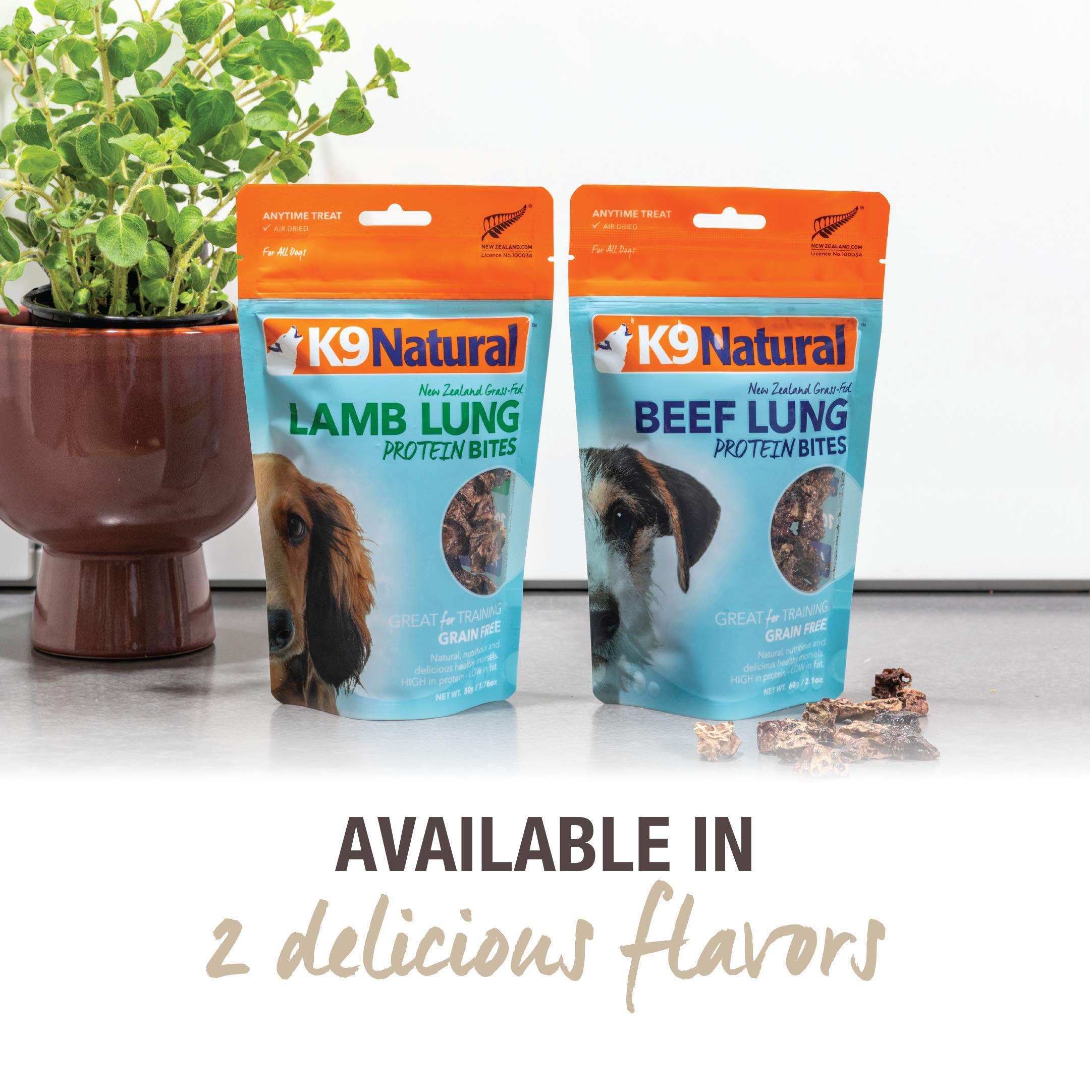 Ingrédient unique K9 Natural: poumon de bœuf, source protéique adaptée à l’activité.