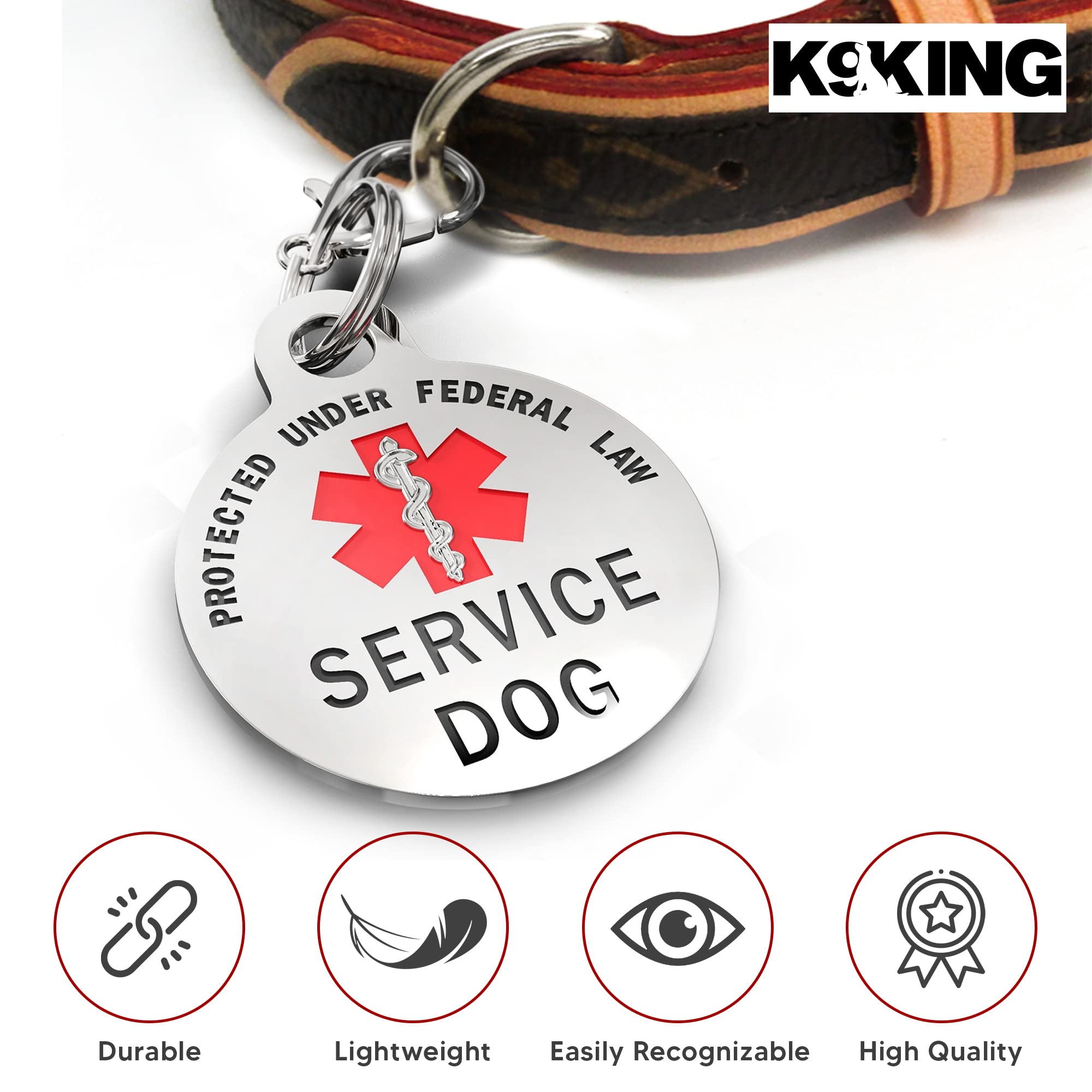 K9King Tag attache-harnais fixation securisee sur collier.