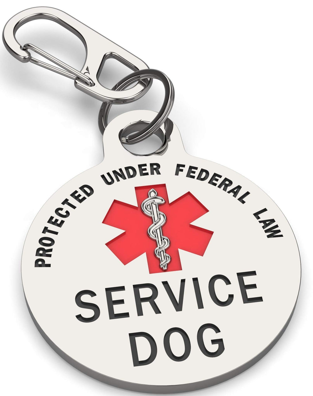 K9King Tag recto-verso, identification rapide du chien d'assistance.