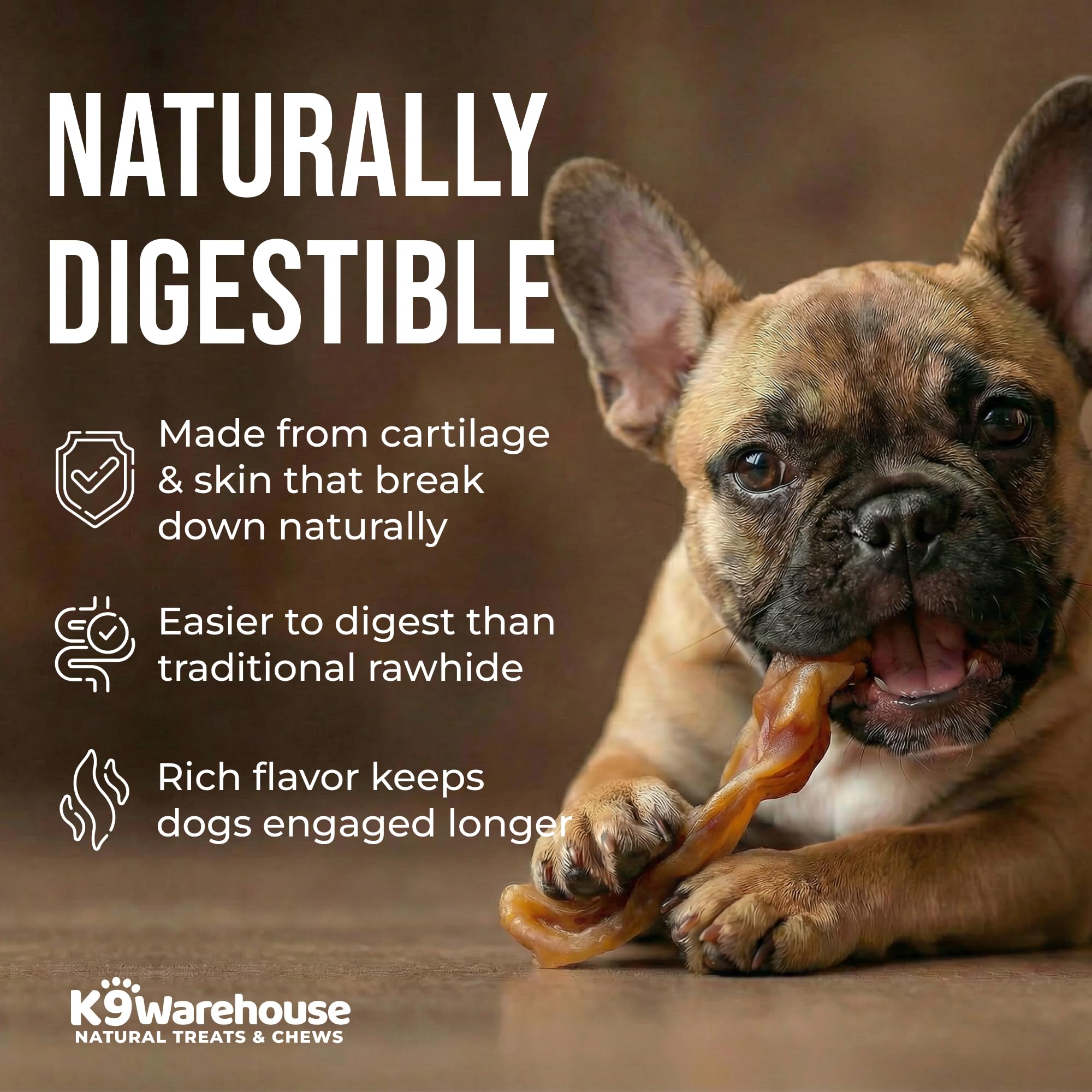 K9warehouse oreilles porc en vrac sans additifs, idéal pour grands et petits chiens