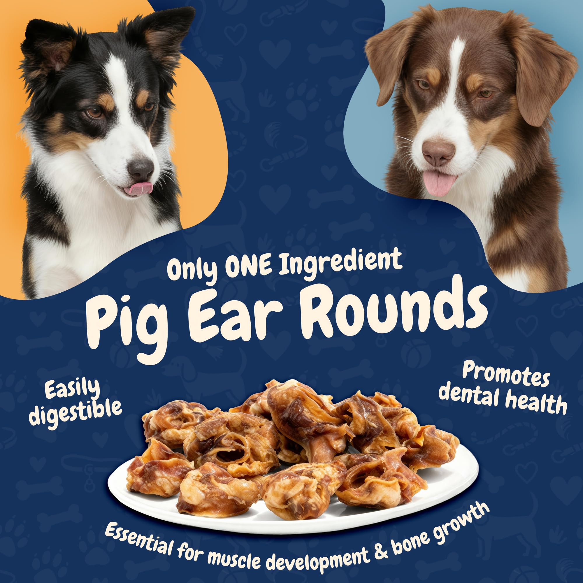 K9warehouse oreilles de porc rondes – parfaites pour récompenser en formation et jeu